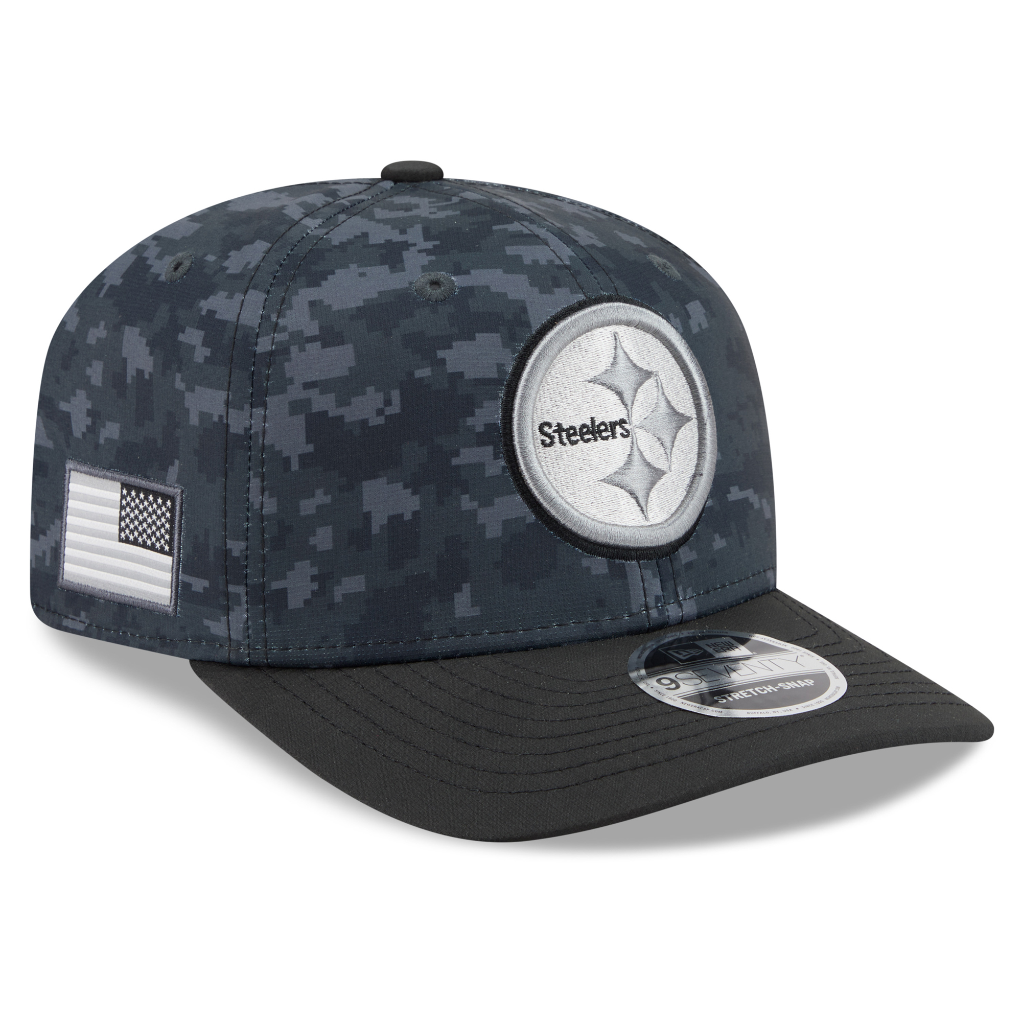 Youth New Era Black Pittsburgh Steelers 2026 Salute To Service 9SEVENTY Adjustable Hat
