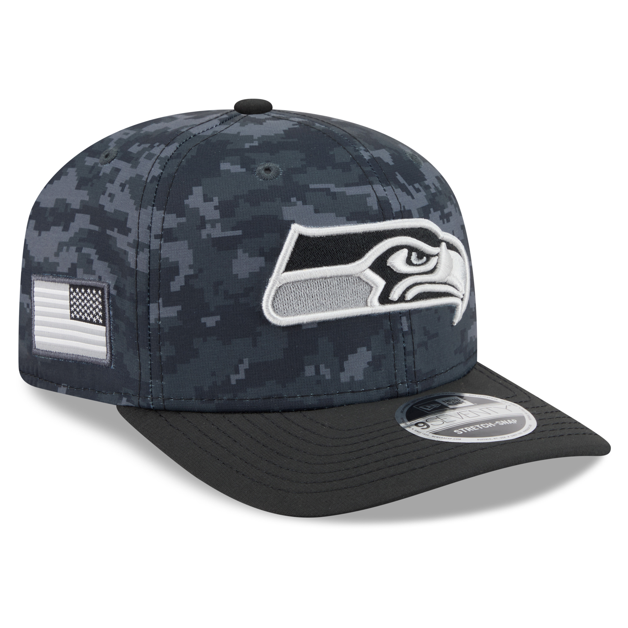 Youth New Era Black Seattle Seahawks 2026 Salute To Service 9SEVENTY Adjustable Hat