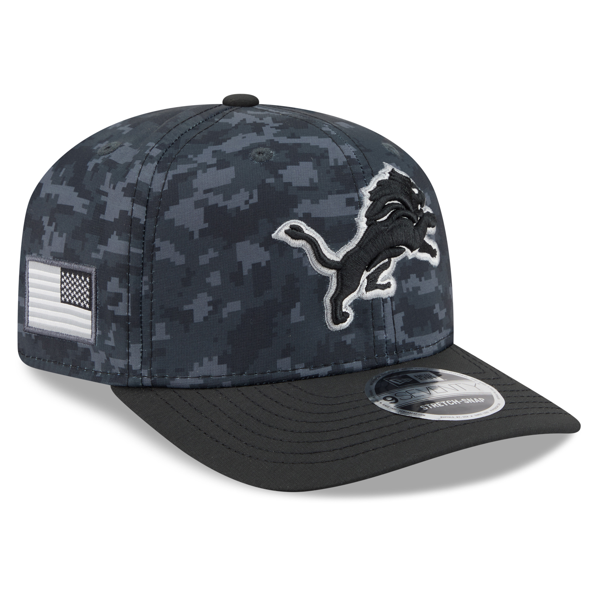 Youth New Era Black Detroit Lions 2026 Salute To Service 9SEVENTY Adjustable Hat