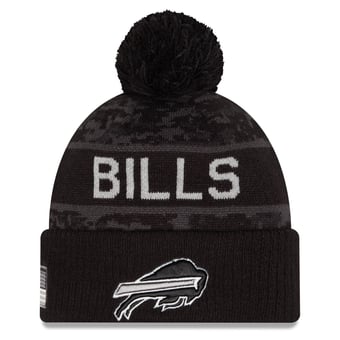 Youth New Era Black Buffalo Bills 2026 Salute To Service Cuffed Knit Hat with Pom