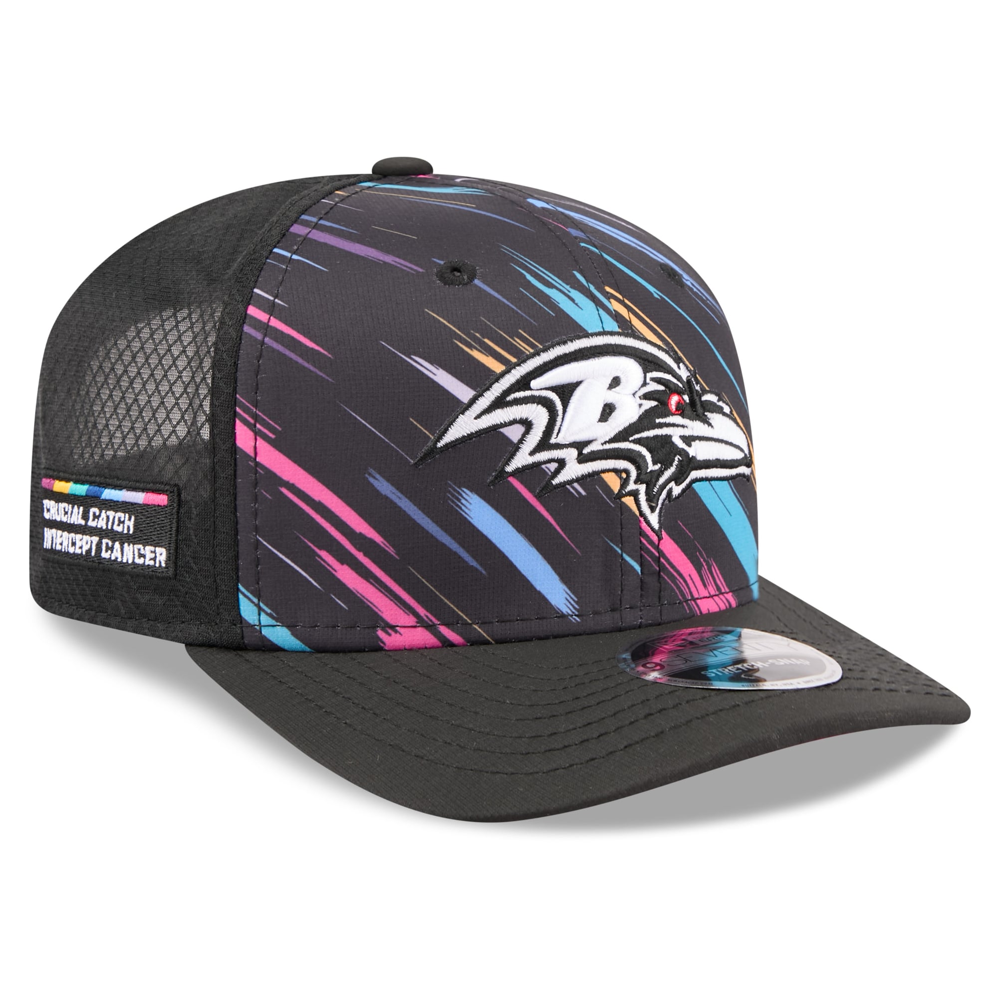 Youth New Era Black Baltimore Ravens 2026 NFL Crucial Catch 9SEVENTY Adjustable Trucker Hat