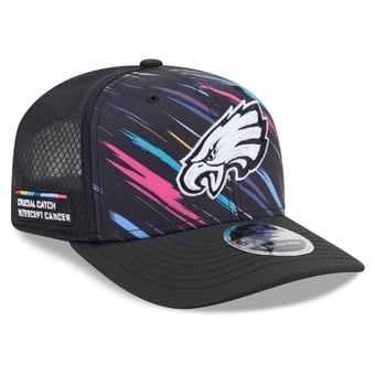 Youth New Era Black Philadelphia Eagles 2026 NFL Crucial Catch 9SEVENTY Adjustable Trucker Hat