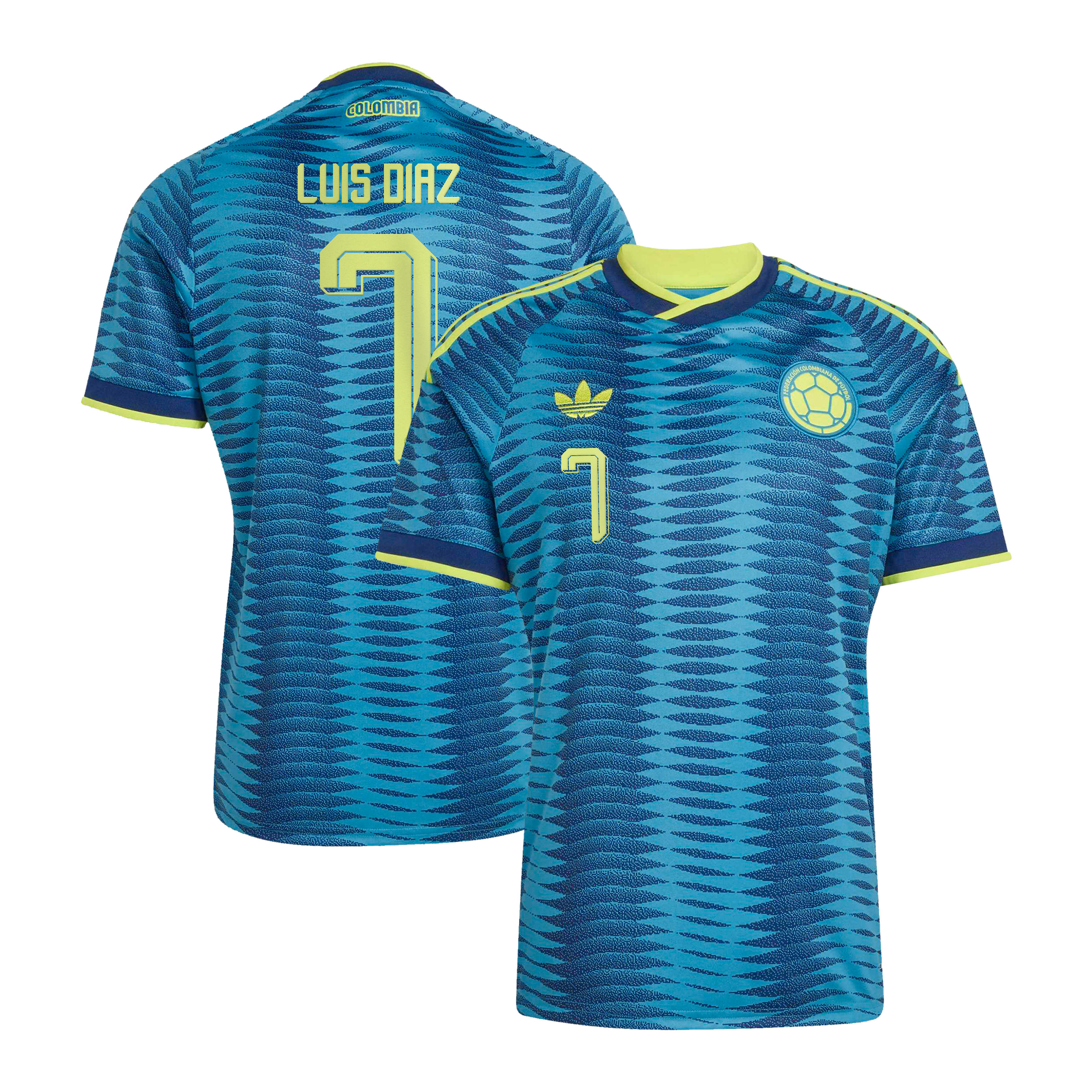 Men's adidas Luis Diaz Turquoise Colombia National Team 2026 Away Replica Jersey