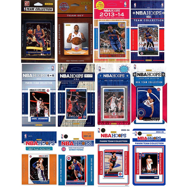 Detroit Pistons Multi-Season Trading Card Set
