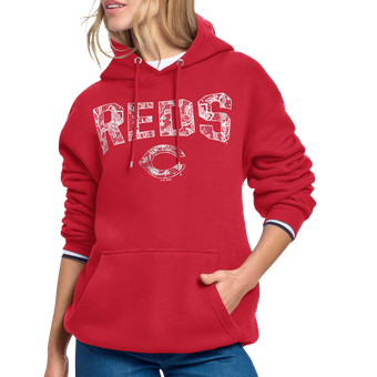 Women's Starter Red Cincinnati Reds Lace Team Lockup Fleece Hoodie