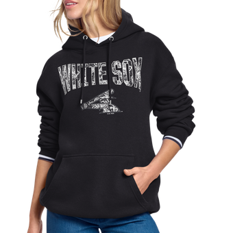 Women's Starter Black Chicago White Sox Lace Team Lockup Fleece Hoodie