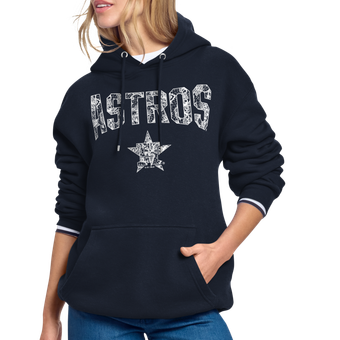 Women's Starter Navy Houston Astros Lace Team Lockup Fleece Hoodie