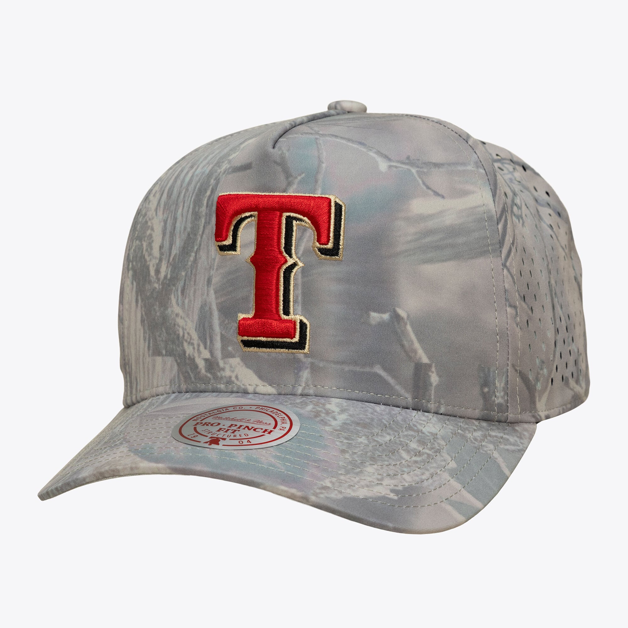 Men's Mitchell & Ness Camo Texas Rangers Perfect Pro Pinch Adjustable Hat