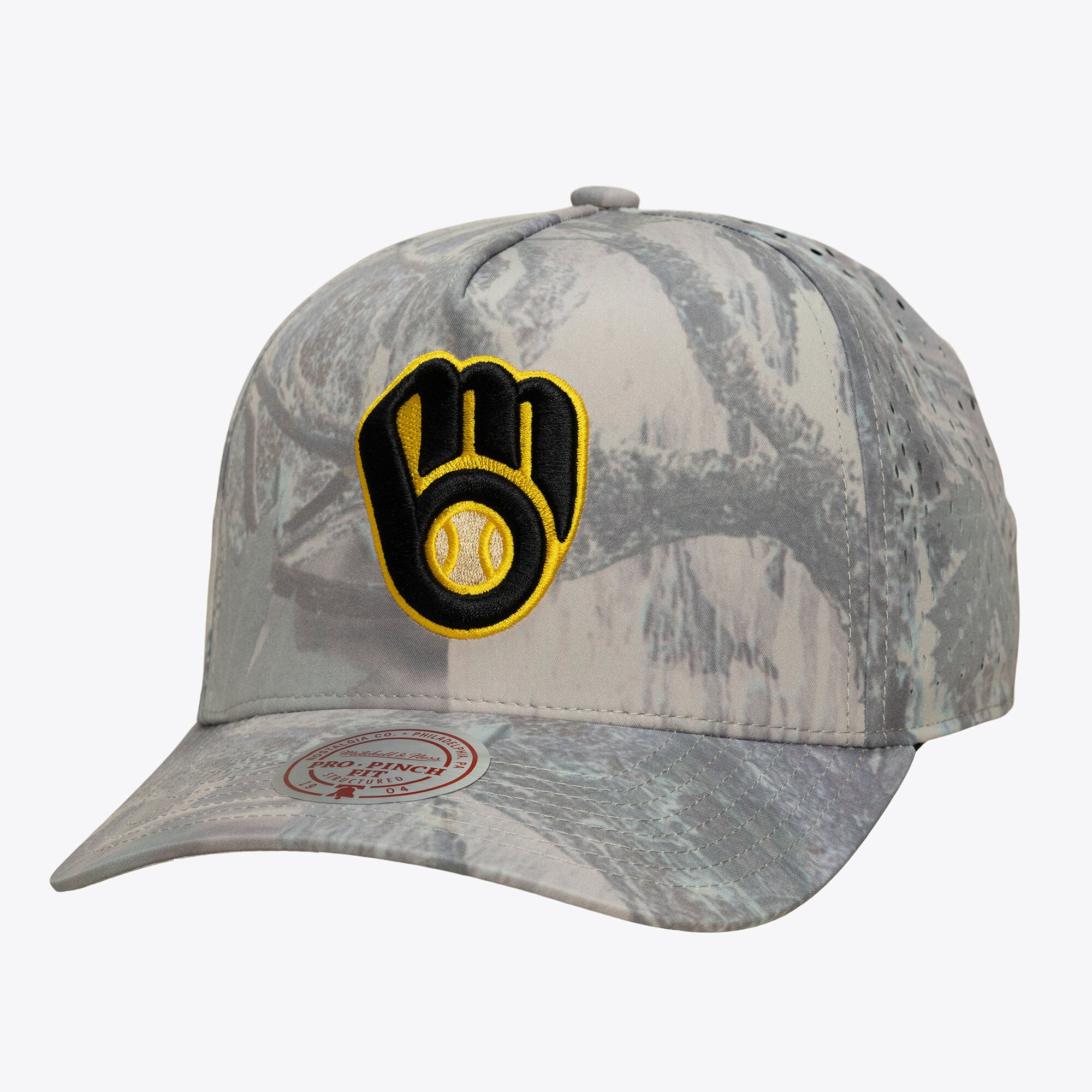 Men's Mitchell & Ness Camo Milwaukee Brewers Perfect Pro Pinch Adjustable Hat