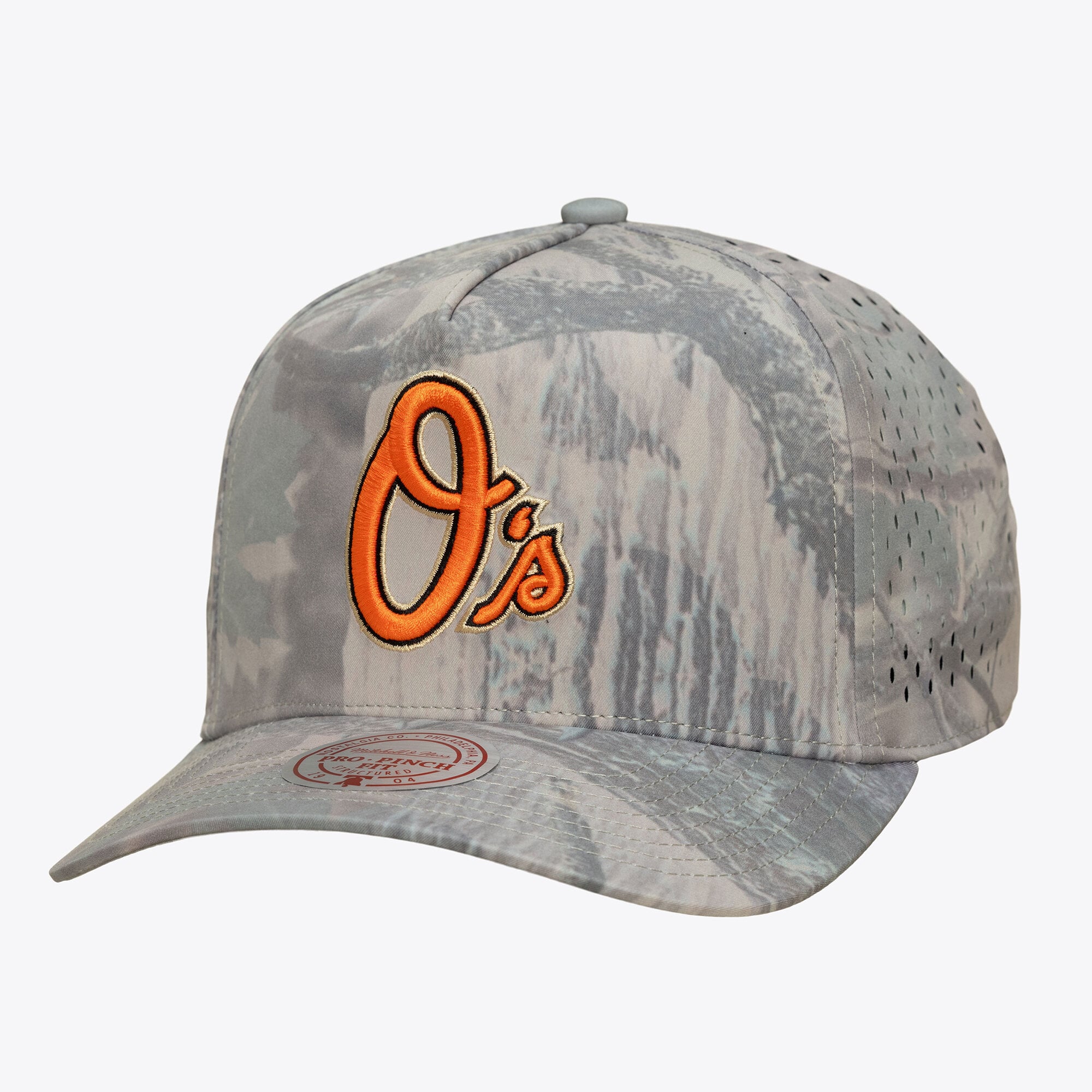 Men's Mitchell & Ness Camo Baltimore Orioles Perfect Pro Pinch Adjustable Hat