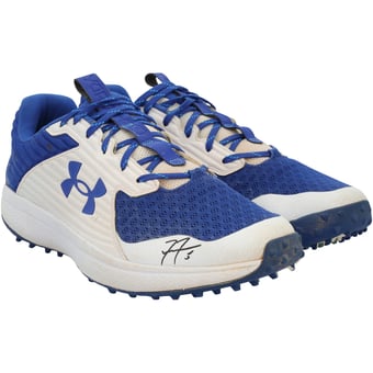 Freddie Freeman Los Angeles Dodgers Autographed Player-Worn Royal/White Under Armour Shoes from the 2025 MLB Season - NF70453653-54