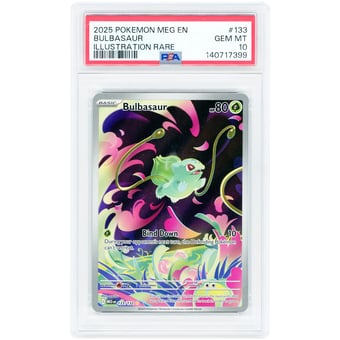 Bulbasaur 2025 Pokemon Mega Evolution Illustration Rare #133 PSA Authenticated 10 Card