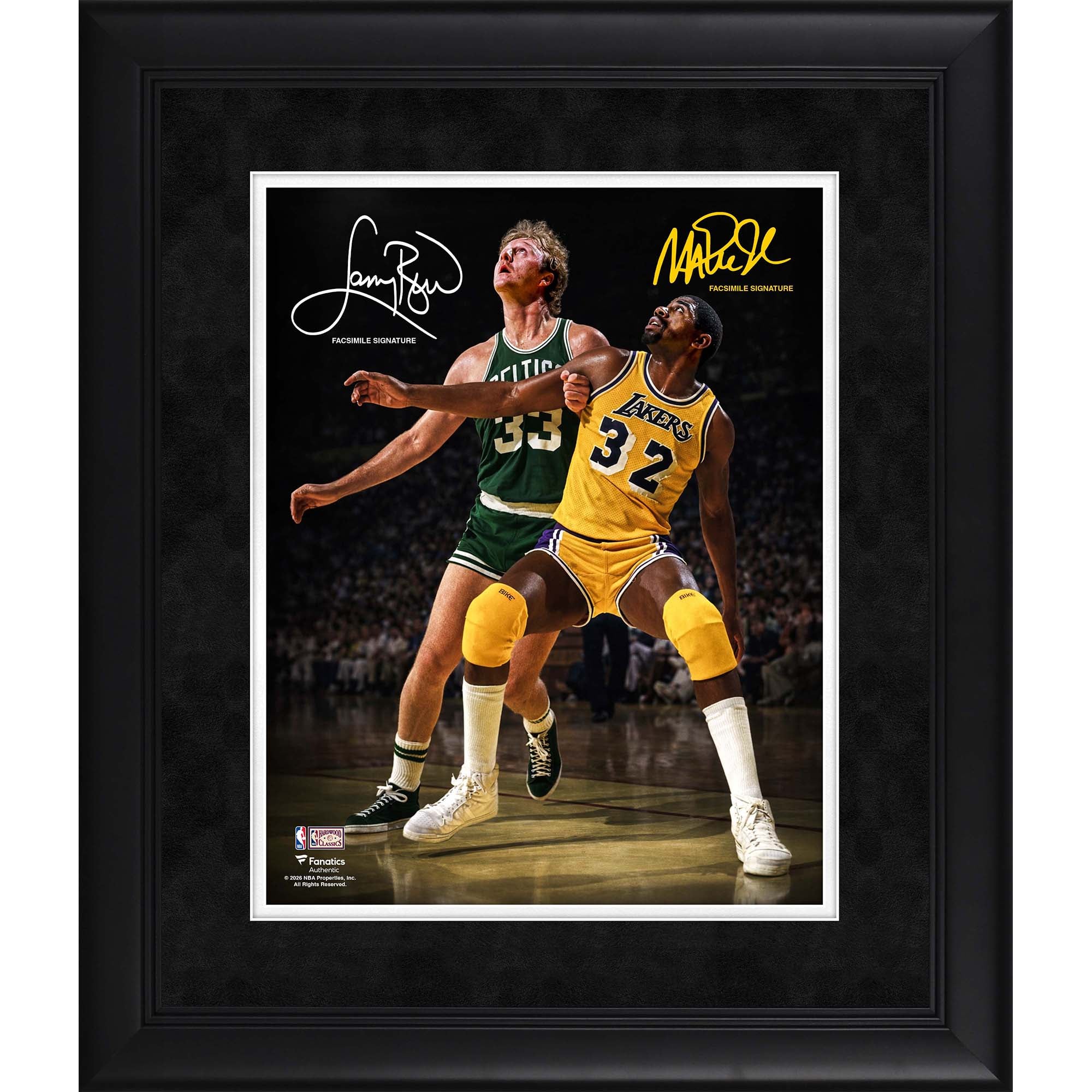 Larry Bird & Magic Johnson Facsimile Signature Framed 11" x 14" Spotlight Photograph