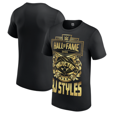 Men's Black AJ Styles WWE Hall of Fame 2026 Inductee T-Shirt