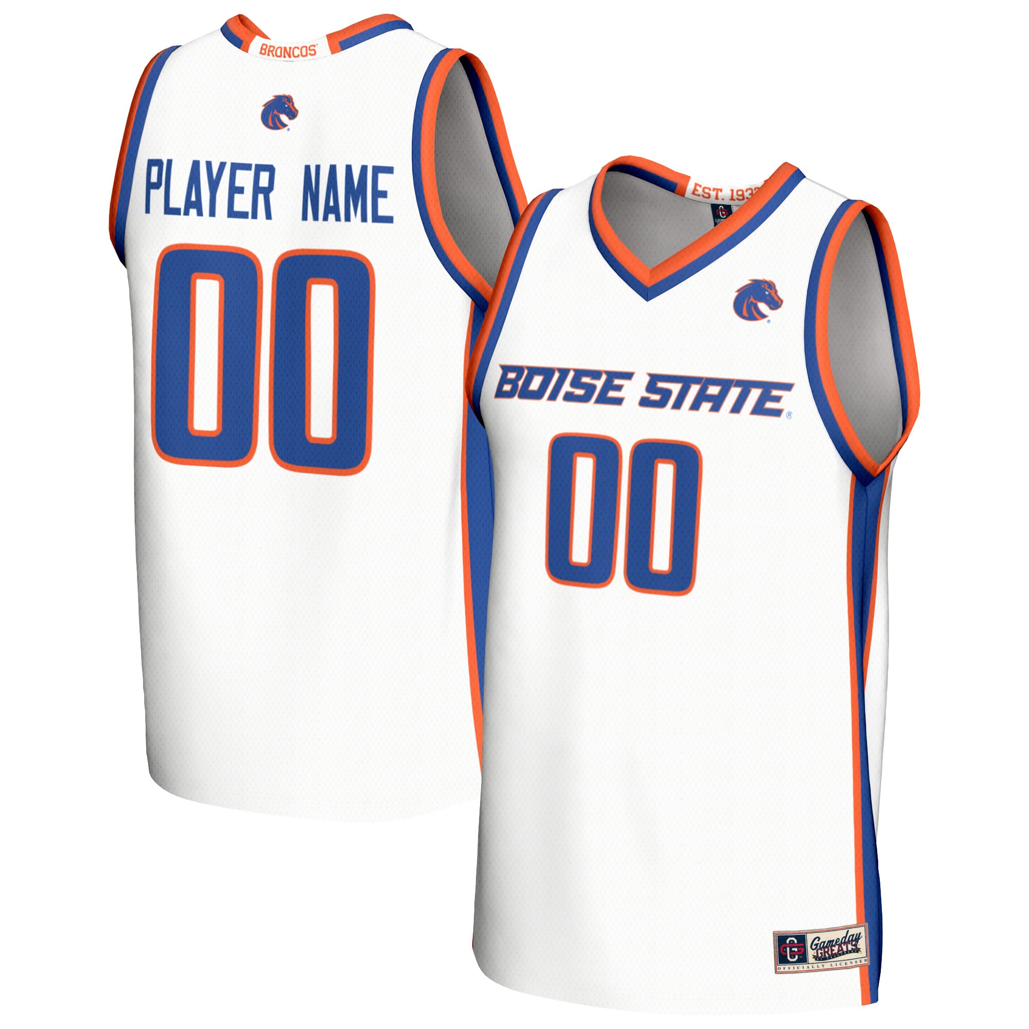 Unisex GameDay Greats White Boise State Broncos NIL Pick-A-Player Lightweight Collegiate Women's Basketball Fashion Jersey