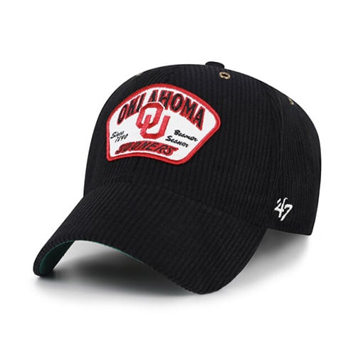 Unisex '47 Black Oklahoma Sooners Accordia Corduroy MVP Adjustable Hat