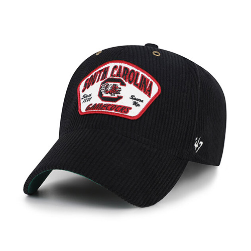 Unisex '47 Black South Carolina Gamecocks Accordia Corduroy MVP Adjustable Hat