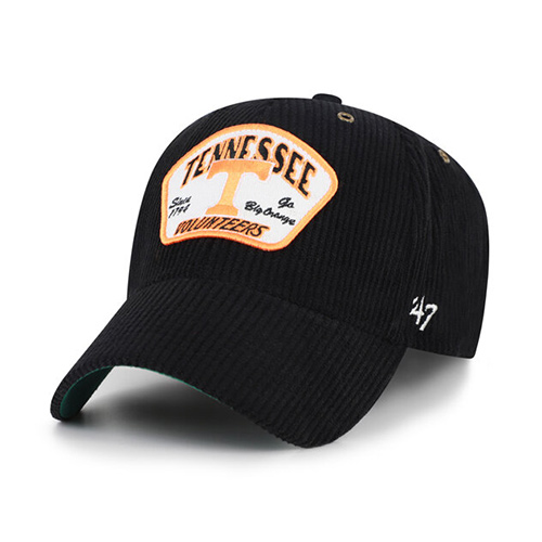 Unisex '47 Black Tennessee Volunteers Accordia Corduroy MVP Adjustable Hat