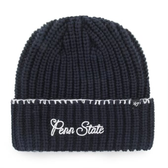 Women's '47  Navy Penn State Nittany Lions Blanket Stitch Cuff Knit Hat
