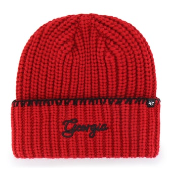 Women's '47  Red Georgia Bulldogs Blanket Stitch Cuff Knit Hat