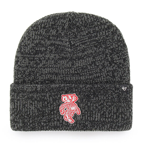 Unisex '47 Black Wisconsin Badgers Brain Freeze Cuff Knit Hat