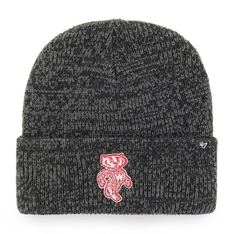 Unisex '47 Black Wisconsin Badgers Brain Freeze Cuff Knit Hat
