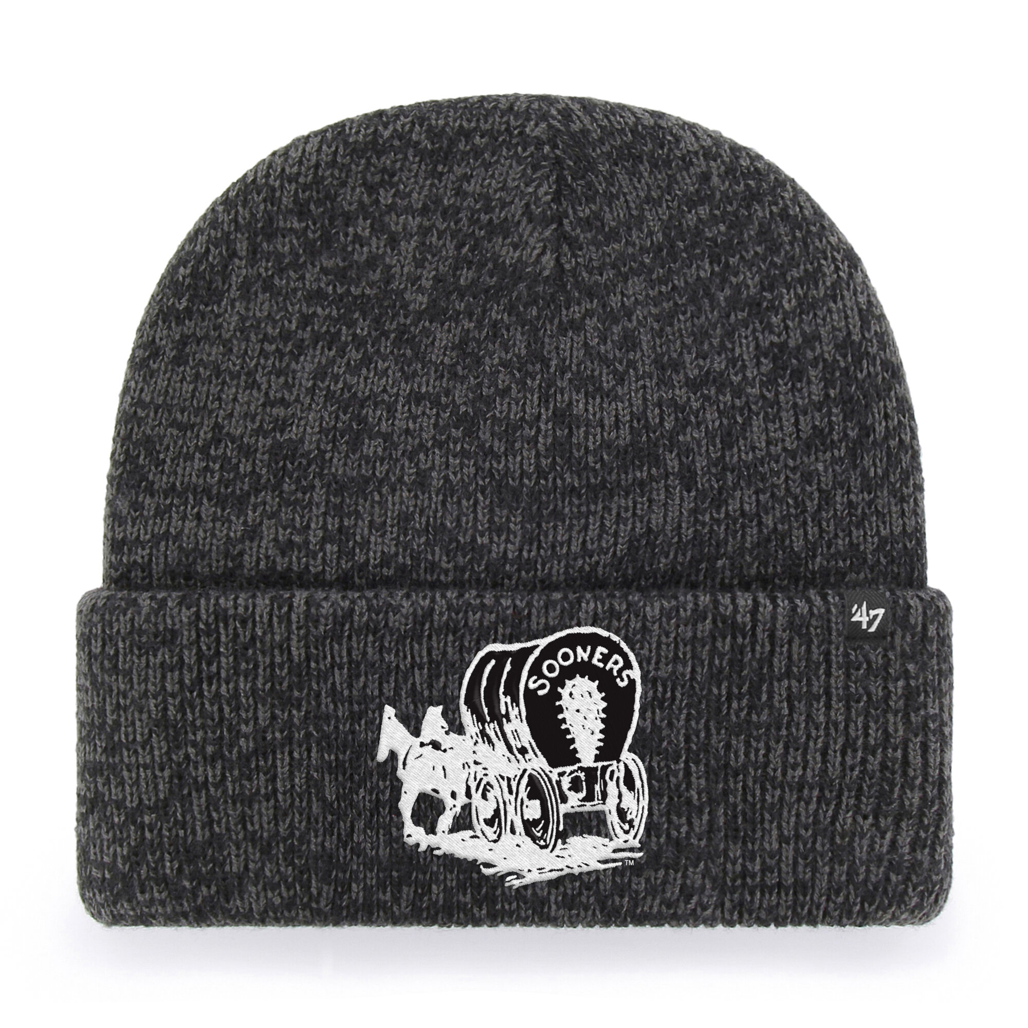 Unisex '47 Black Oklahoma Sooners Brain Freeze Cuff Knit Hat