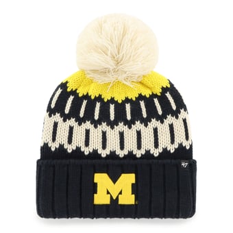 Unisex '47 Navy Michigan Wolverines Seasonal Chainstitch Knit Hat with Pom