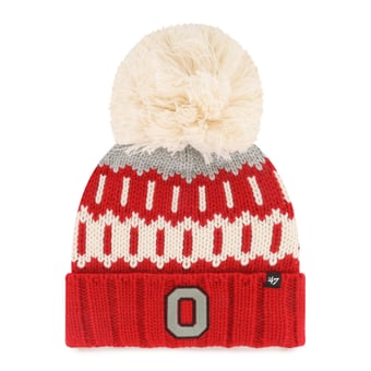 Unisex '47 Red Ohio State Buckeyes Seasonal Chainstitch Knit Hat with Pom