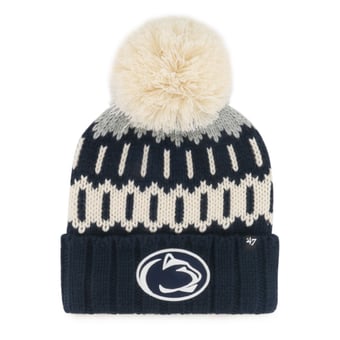 Unisex '47 Navy Penn State Nittany Lions Seasonal Chainstitch Knit Hat with Pom
