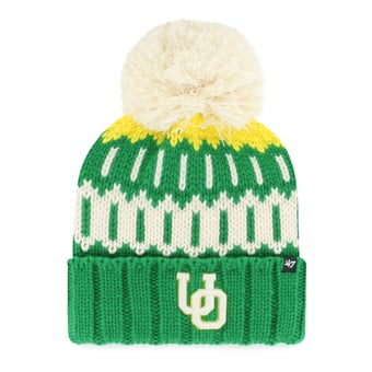 Unisex '47 Green Oregon Ducks Seasonal Chainstitch Knit Hat with Pom