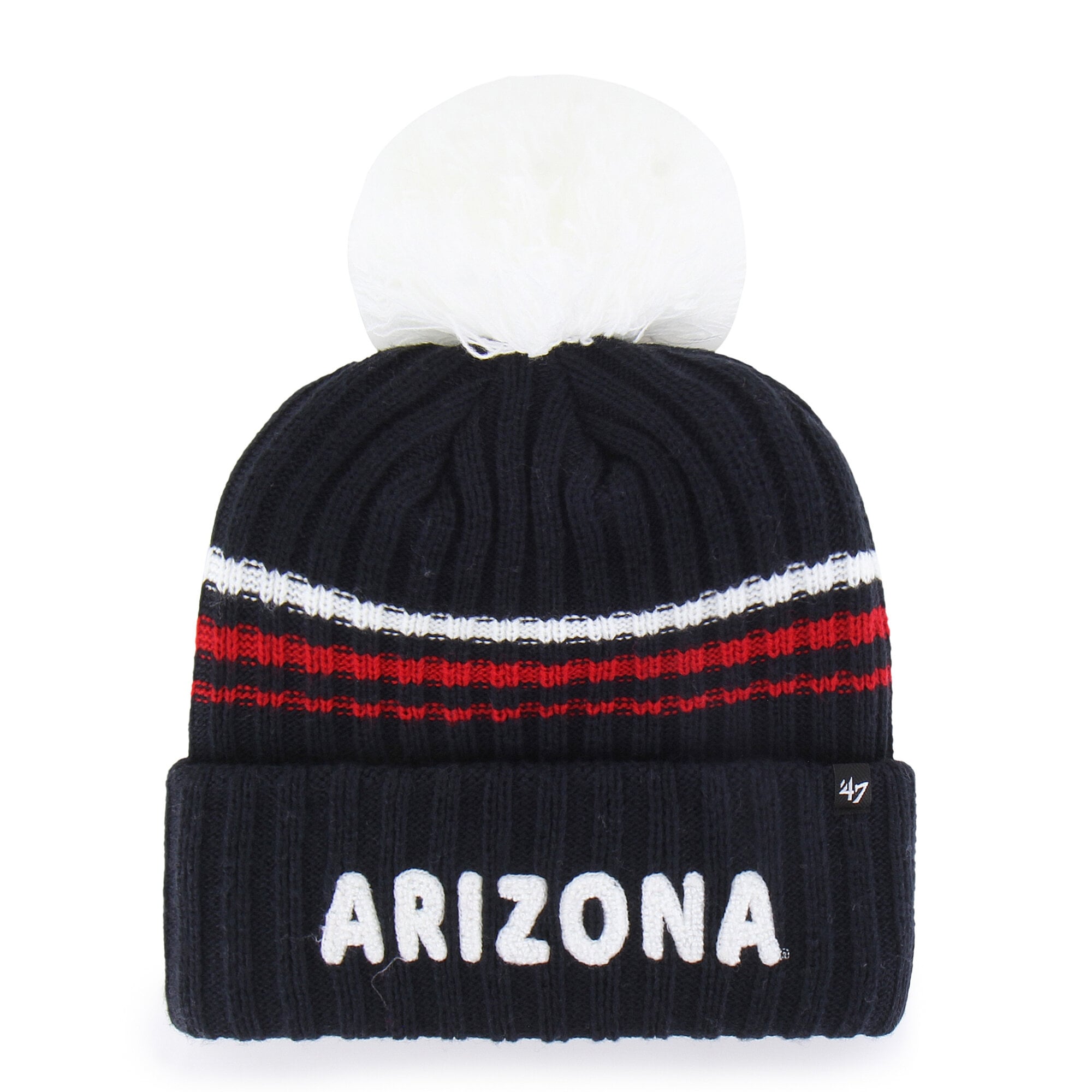 Women's '47  Navy Arizona Wildcats Seasonal Fuzzy Script Big Pom Knit Hat