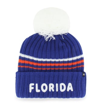 Women's '47  Royal Florida Gators Seasonal Fuzzy Script Big Pom Knit Hat