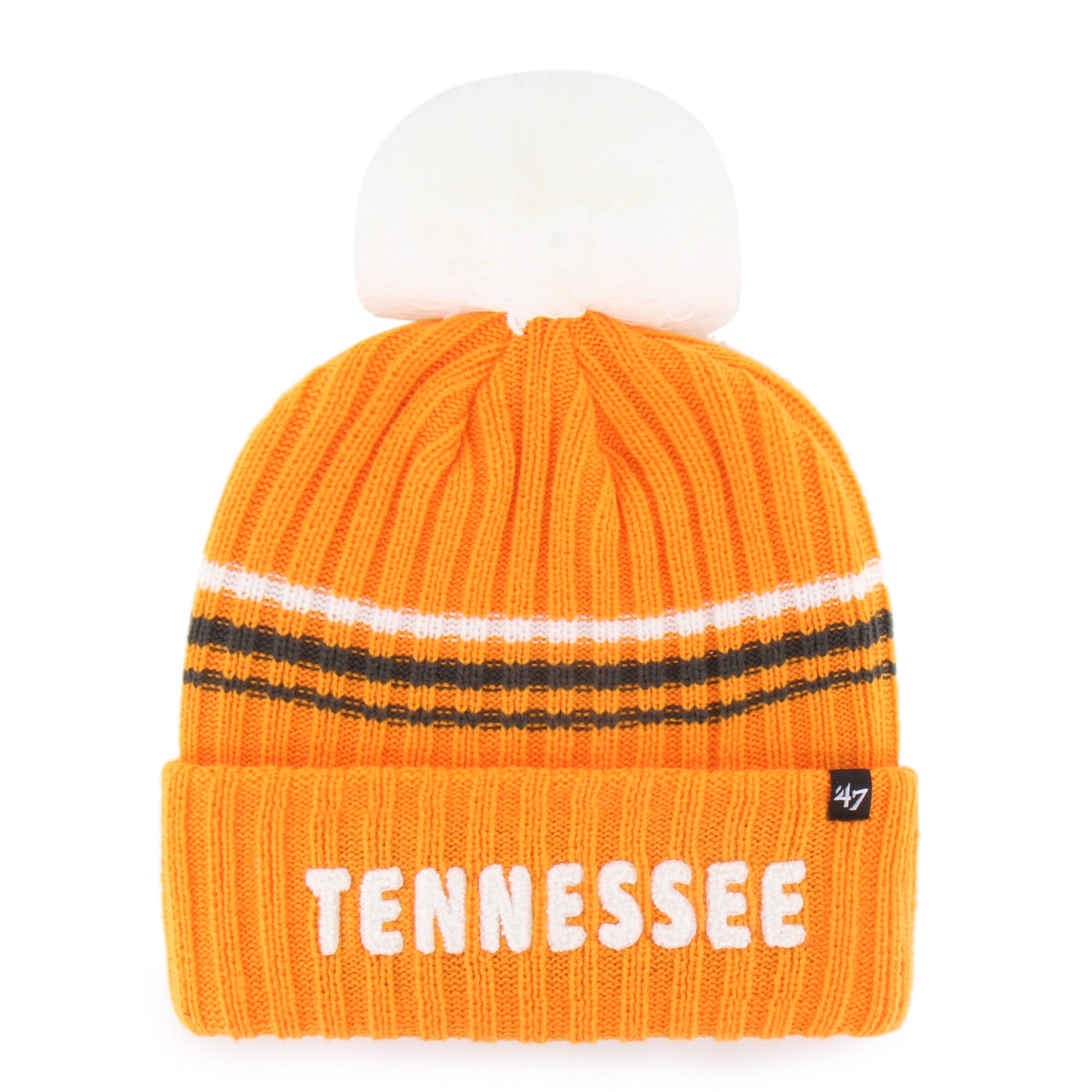 Women's '47  Tennessee Orange Tennessee Volunteers Seasonal Fuzzy Script Big Pom Knit Hat