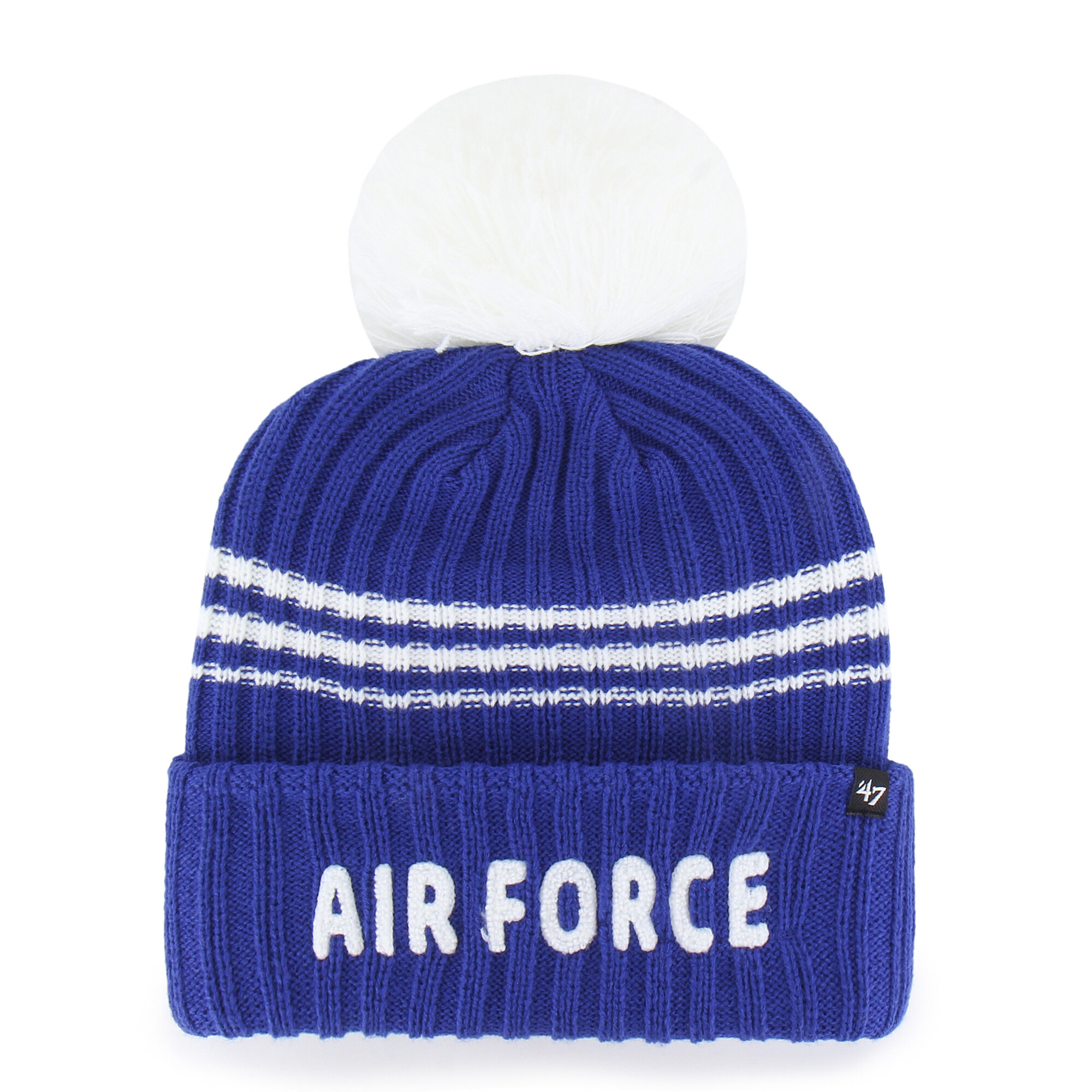 Women's '47  Royal Air Force Falcons Seasonal Fuzzy Script Big Pom Knit Hat