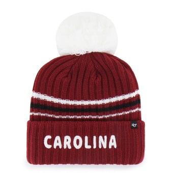 Women's '47  Garnet South Carolina Gamecocks Seasonal Fuzzy Script Big Pom Knit Hat