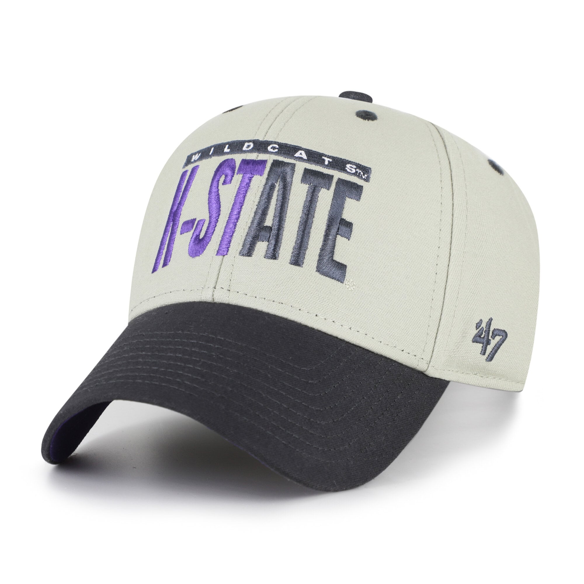Unisex '47 Gray/Black Kansas State Wildcats Half Block Text MVP Adjustable Hat