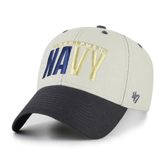 Unisex '47 Gray/Black Navy Midshipmen Half Block Text MVP Adjustable Hat