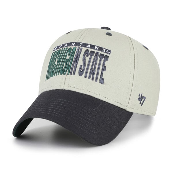Unisex '47 Gray/Black Michigan State Spartans Half Block Text MVP Adjustable Hat