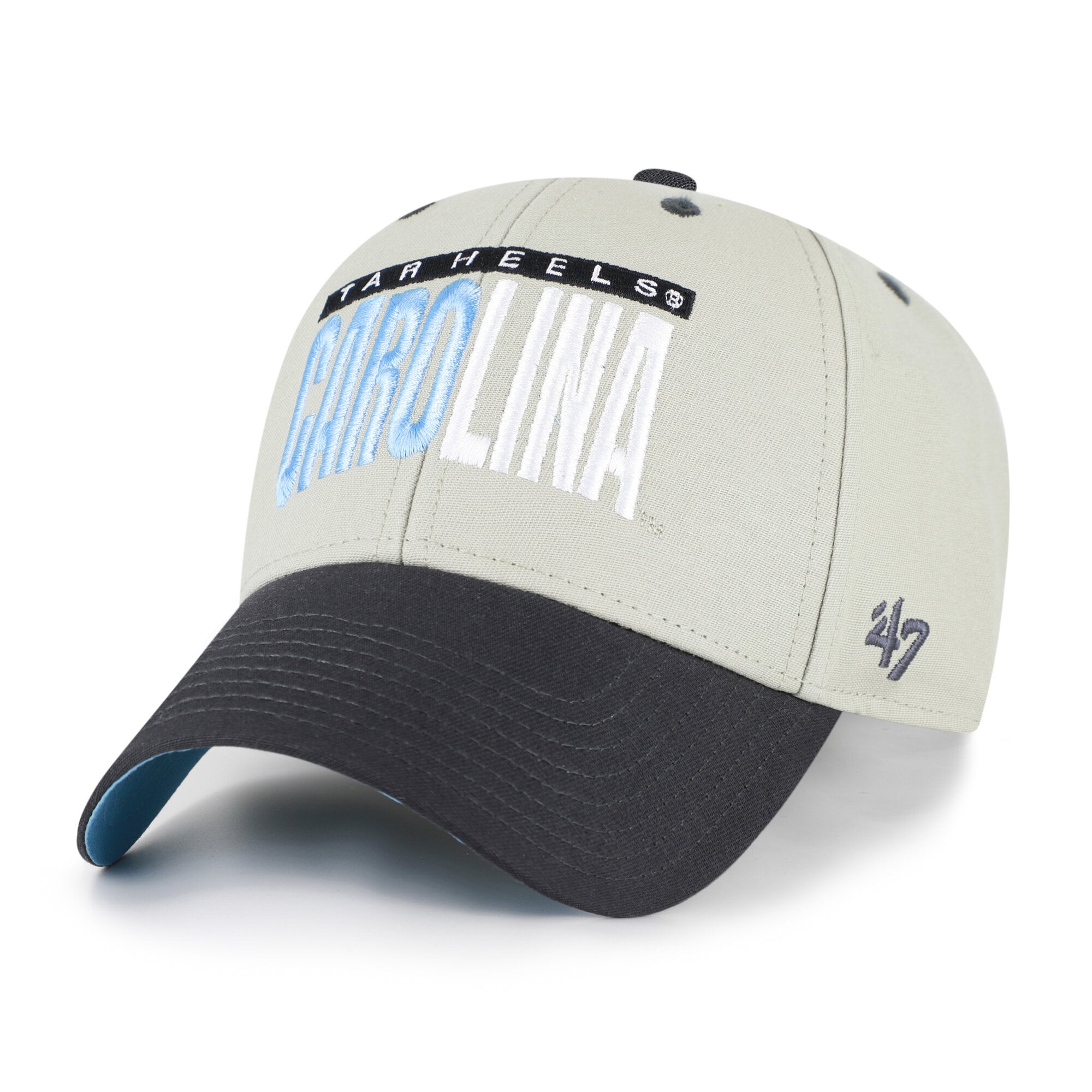 Unisex '47 Gray/Black North Carolina Tar Heels Half Block Text MVP Adjustable Hat