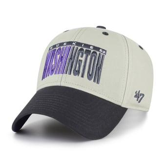 Unisex '47 Gray/Black Washington Huskies Half Block Text MVP Adjustable Hat