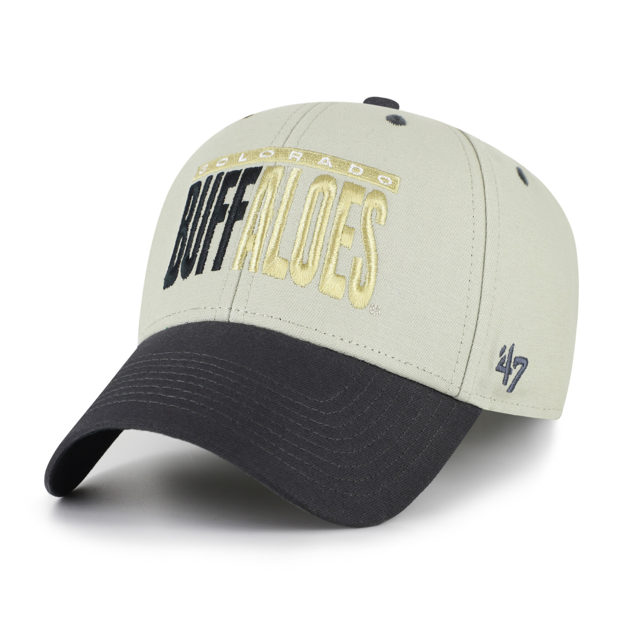 Unisex '47 Gray/Black Colorado Buffaloes Half Block Text MVP Adjustable Hat