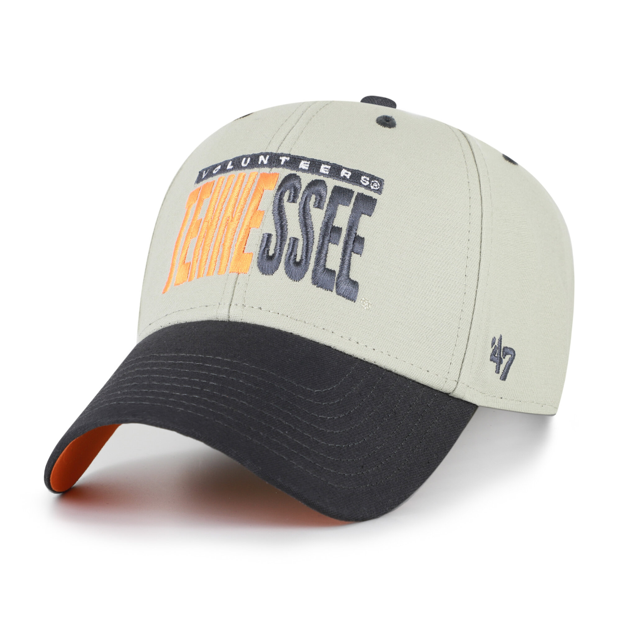 Unisex '47 Gray/Black Tennessee Volunteers Half Block Text MVP Adjustable Hat