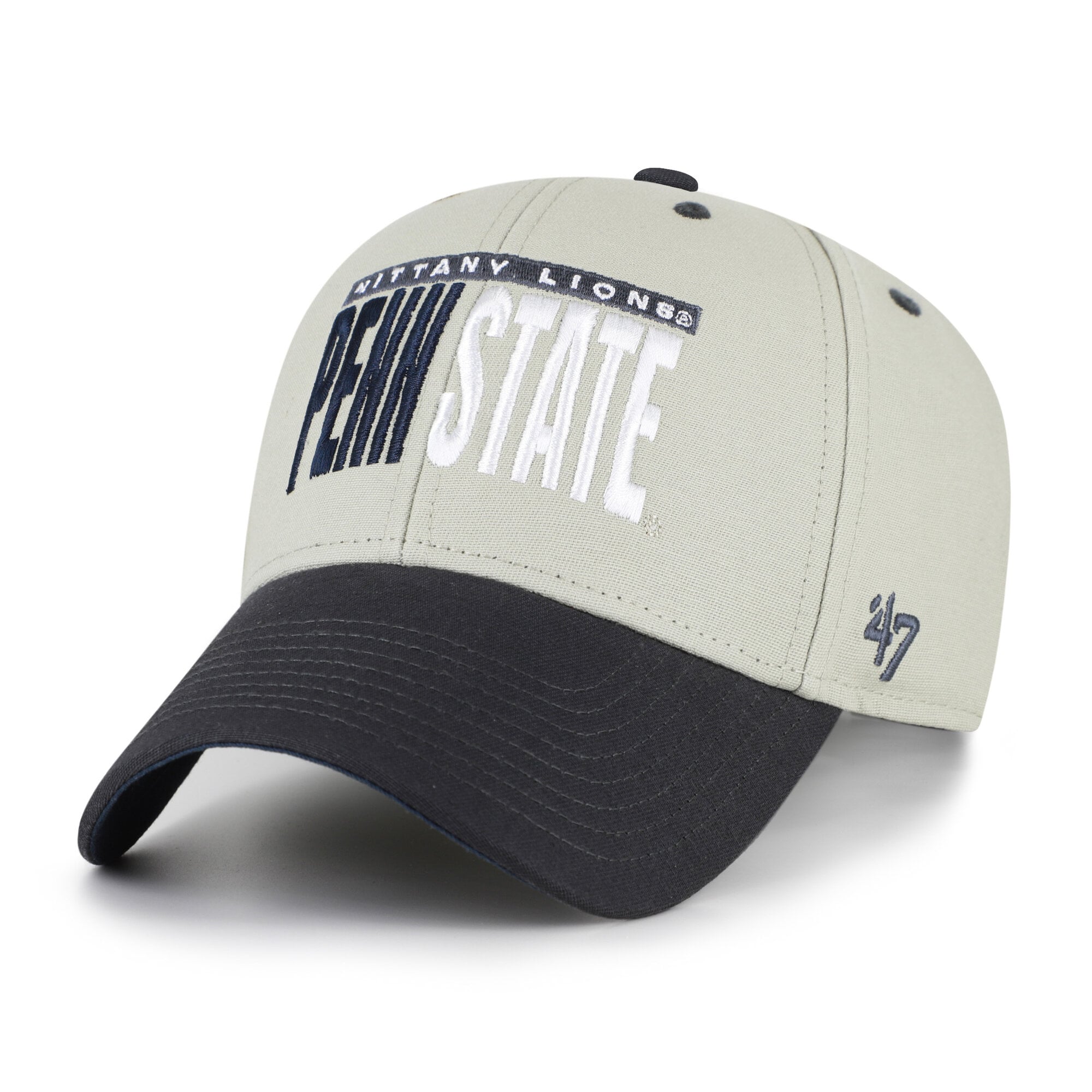 Unisex '47 Gray/Black Penn State Nittany Lions Half Block Text MVP Adjustable Hat