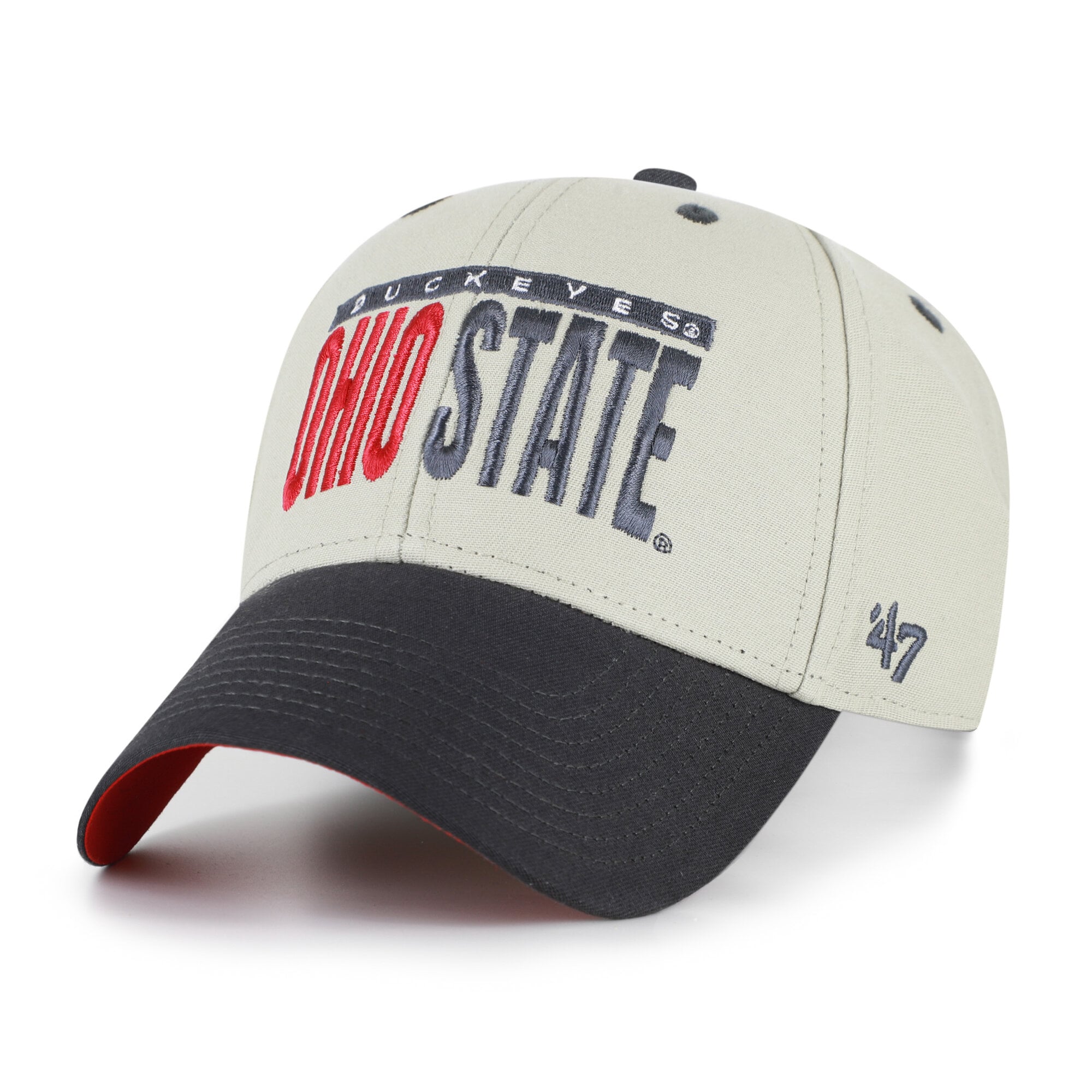 Unisex '47 Gray/Black Ohio State Buckeyes Half Block Text MVP Adjustable Hat