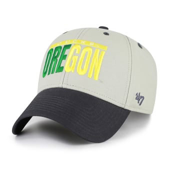 Unisex '47 Gray/Black Oregon Ducks Half Block Text MVP Adjustable Hat