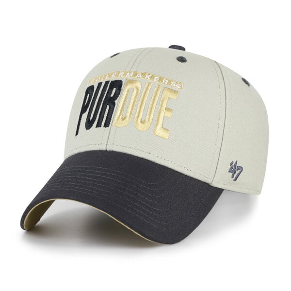 Unisex '47 Gray/Black Purdue Boilermakers Half Block Text MVP Adjustable Hat