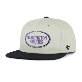 Unisex '47 Gray/Black Washington Huskies Ovalcrest Captain Snapback Hat