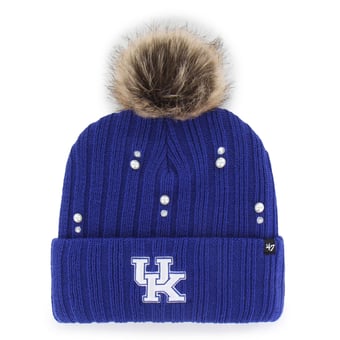 Women's '47 Royal Kentucky Wildcats Pearl Fur Knit Hat with Pom