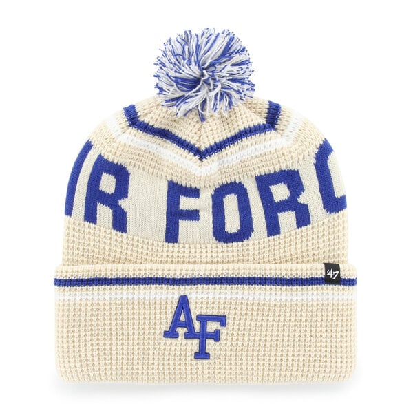 Unisex '47  Cream Air Force Falcons Quattrle Waffle Cuffed Knit Hat with Pom